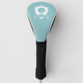 Mädchenhaftes Blau Grün Modern Name Initial Monogr Golf Headcover (Vorderseite)