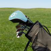 Mädchenhaftes Blau Grün Modern Name Initial Monogr Golf Headcover (In SItu)