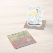 mädchenhaftes, buntes Stammes-Elefantenmuster Rechteckiger Pappuntersetzer (Vor Ort)