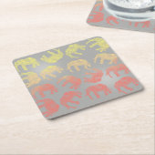 mädchenhaftes, buntes Stammes-Elefantenmuster Rechteckiger Pappuntersetzer (angewinkelt)