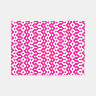 Mädchenhaftes Candy Pink und Weiß Fleece-Decke Fleecedecke