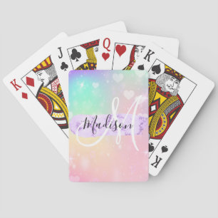 Mädchenhaftes, farbenfrohes Einhorn-Regenbogen-Her Spielkarten