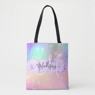 Mädchenhaftes Farbige Einhorn Regenbogen Herzen Mo Tasche