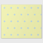 Mädchenhaftes Gelb- und Blau-Pünktchen-Muster Geschenkpapier (Flach)