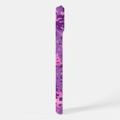 Mädchenhaftes Hellrosa Digital Camo iPhone Hülle (Rechte Seite)