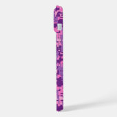 Mädchenhaftes Hellrosa Digital Camo iPhone Hülle (Linke Seite)