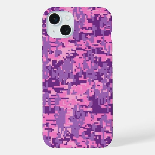 Mädchenhaftes Hellrosa Digital Camo iPhone Hülle (Rückseite)