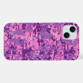 Mädchenhaftes Hellrosa Digital Camo iPhone Hülle (Rückseite (Horizontal))