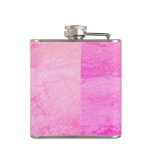Mädchenhaftes Kunstleder Rosa Monogramm Name Flachmann (Rückseite)