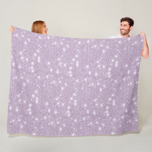 Mädchenhaftes Lavendel-Kunst-Glitter-Funkeln Fleecedecke (Beispiel)