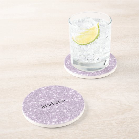 Mädchenhaftes Lavendel-Kunst-Glitter-Funkeln Getränkeuntersetzer (Seite)