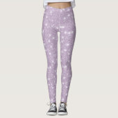 Mädchenhaftes Lavendel-Kunst-Glitter-Funkeln Leggings (Vorderseite)