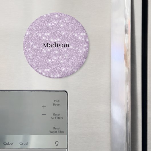 Mädchenhaftes Lavendel-Kunst-Glitter-Funkeln Magnet (In Situ (Kühlschrank))