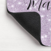 Mädchenhaftes Lavendel-Kunst-Glitter-Funkeln Mousepad (Ecke)