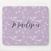 Mädchenhaftes Lavendel-Kunst-Glitter-Funkeln Mousepad (Vorne)