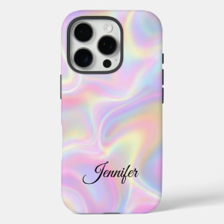 Mädchenhaftes, lebendiges, pastellfarbenes hologra iPhone 16 pro hülle