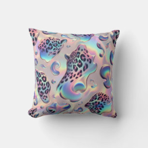 Mädchenhaftes Leopardenprint-Opal Kissen