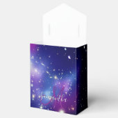 Mädchenhaftes lila Galaxy-Celestial-Monogramm Geschenkschachtel (Geöffnet)