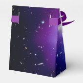 Mädchenhaftes lila Galaxy-Celestial-Monogramm Geschenkschachtel (Rückseite)