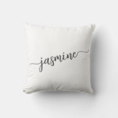 Mädchenhaftes Minimal Weiß Monogramm Namensschrift Kissen (Vorderseite)