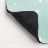 Mädchenhaftes Mint mit weißen Punkten  Mousepad (Ecke)