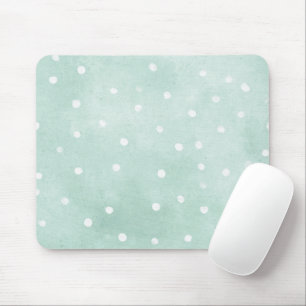 Mädchenhaftes Mint mit weißen Punkten  Mousepad