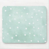 Mädchenhaftes Mint mit weißen Punkten  Mousepad (Vorne)