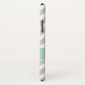 Mädchenhaftes Mintgrün Grau Chevron Monogramm Name Case-Mate iPhone Hülle (Hinten/Rechts)
