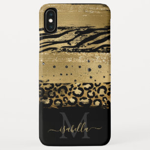 Mädchenhaftes, modernes, goldenes Glitter-Script-M Case-Mate iPhone Hülle
