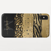Mädchenhaftes, modernes, goldenes Glitter-Script-M Case-Mate iPhone Hülle (Rückseite (Horizontal))