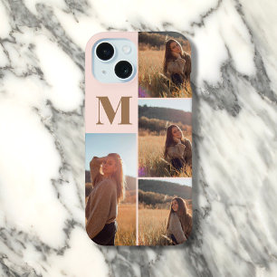 Mädchenhaftes Monogramm Elegantes Foto Rosa  iPhone 15 Hülle