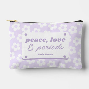 Mädchenhaftes Pastell-Lila-Blumenmuster Periode Zubehörtasche