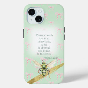 Mädchenhaftes Pastellgrün Rosa Schleife Bibelgrüne Case-Mate iPhone Hülle