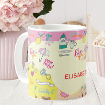 Mädchenhaftes Pastellrosa Kawaii-Gekritzel