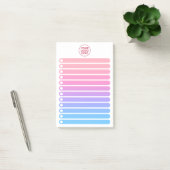Mädchenhaftes Pink Blau Gradient Geschäftslogo To- Post-it Klebezettel (Büro)