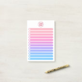 Mädchenhaftes Pink Blau Gradient Geschäftslogo To- Post-it Klebezettel (Auf Schreibtisch)