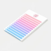 Mädchenhaftes Pink Blau Gradient Geschäftslogo To- Post-it Klebezettel (angewinkelt)