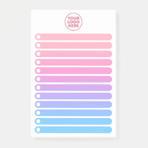 Mädchenhaftes Pink Blau Gradient Geschäftslogo To- Post-it Klebezettel