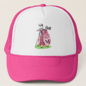 Mädchenhaftes Pink Initialen Monogramm Truckerkappe (Vorderseite)