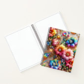 Mädchenhaftes Regenbogen-Blumen-Monogramm Notizblock (Innenseite)