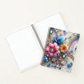 Mädchenhaftes Regenbogen-Blumen-Monogramm Notizblock (Innenseite)