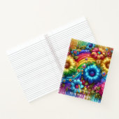 Mädchenhaftes Regenbogen-Blumen-Monogramm Notizblock (Innenseite)