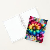 Mädchenhaftes Regenbogen-Blumen-Monogramm Notizblock (Innenseite)