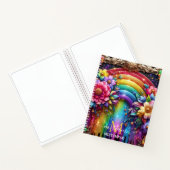 Mädchenhaftes Regenbogen-Blumen-Monogramm Notizblock (Innenseite)
