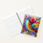Mädchenhaftes Regenbogen-Blumen-Monogramm Notizblock (Innenseite)