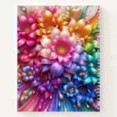 Mädchenhaftes Regenbogen-Blumen-Monogramm Notizblock (Rückseite)