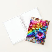 Mädchenhaftes Regenbogen-Blumen-Monogramm Notizblock (Innenseite)
