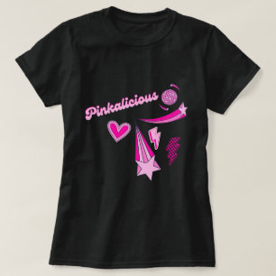 Mädchenhaftes Retro-Rosa-Power-Shirt T-Shirt
