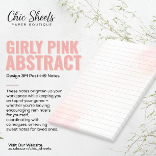 Mädchenhaftes rosa abstraktes Design 3M Post-it® N Post-it Klebezettel