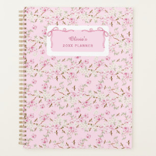 Mädchenhaftes rosa Blumen-Schleifen-Coquette-Zoll Planer